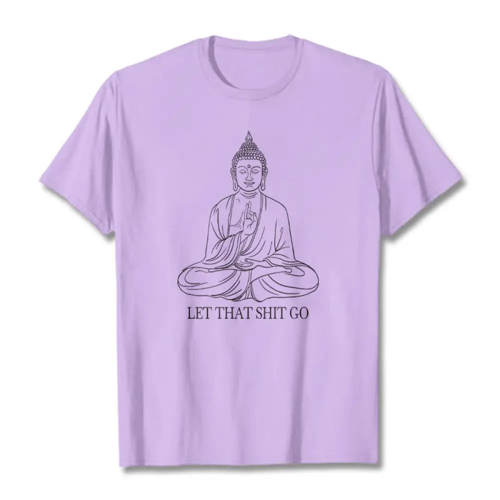 Buddha Stones Let That Shit Go Tee T-shirt - Plum / Let that shit go / S - T-Shirts