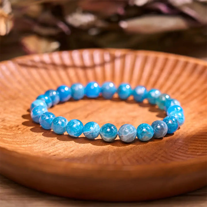 Buddha Stones Let The Past Go Blue Series Calm Tranquility Bracelet - BWOOOH - Dark Apatite(Wrist Circumference: