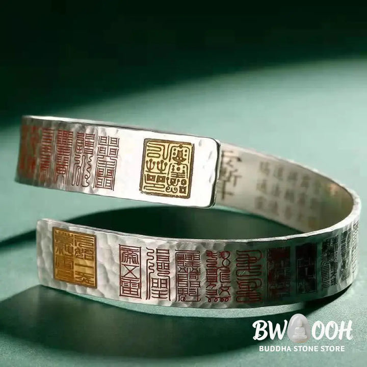 Buddha Stones Letters Copper Balance Healing Cuff Bracelet Bangle - BWOOOH - Copper - Bracelet Bangle