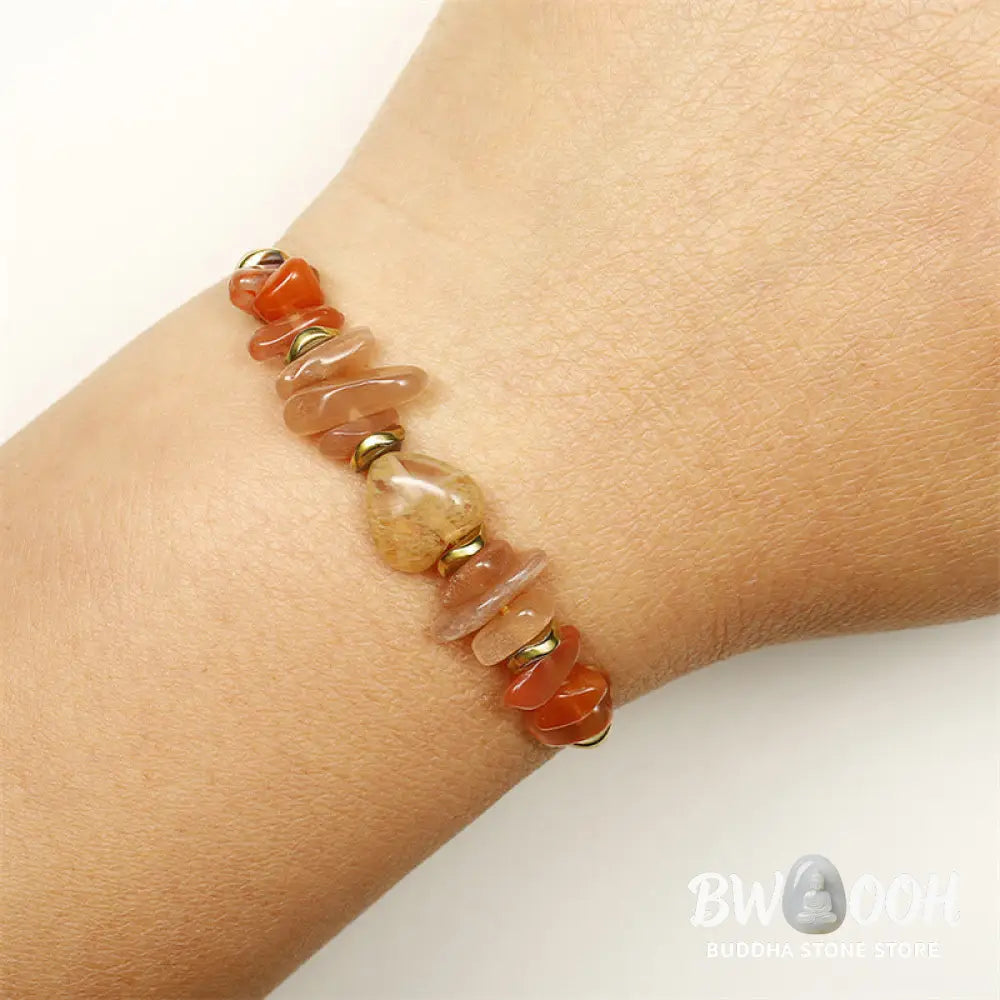 Buddha Stones Lift Your Soul Citrine Carnelian Sun Stone Happiness Bracelet - BWOOOH - Lift Your Soul(Wrist