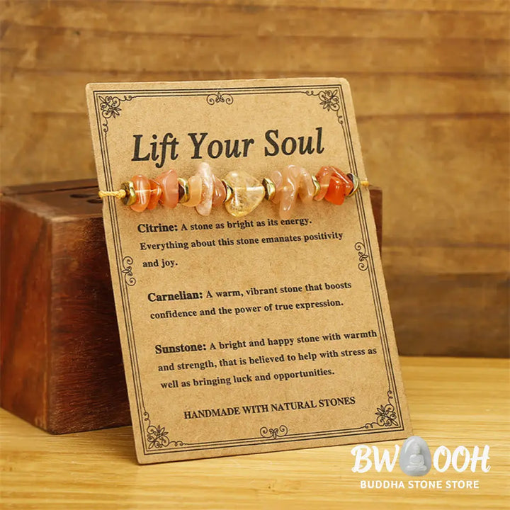 Buddha Stones Lift Your Soul Citrine Carnelian Sun Stone Happiness Bracelet - BWOOOH - Lift Your Soul(Wrist