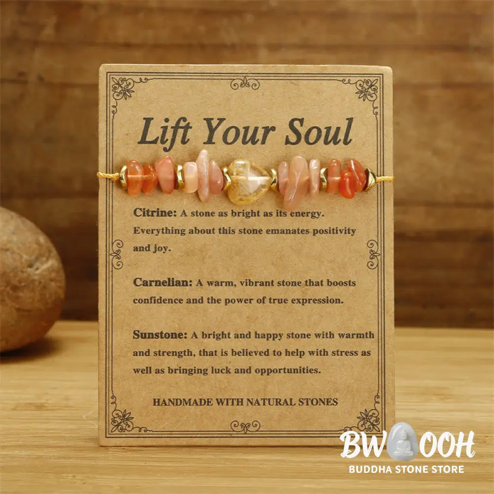 Buddha Stones Lift Your Soul Citrine Carnelian Sun Stone Happiness Bracelet - BWOOOH - Lift Your Soul(Wrist
