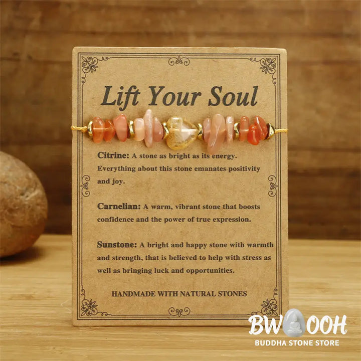 Buddha Stones Lift Your Soul Citrine Carnelian Sun Stone Happiness Bracelet - BWOOOH - Lift Your Soul(Wrist