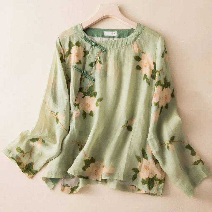 BWOOOH Lightgreen Casual Artistic Printing Flower Pattern