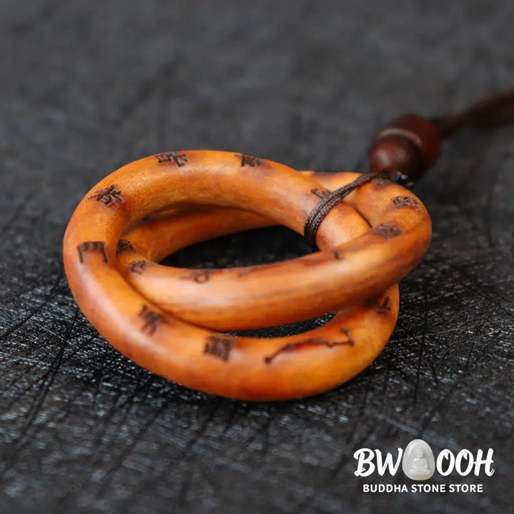 Buddha Stones Lightning Struck Jujube Wood Taoist Yin Yang Ring Qiankun Circle Leizu Taboo Luck Necklace Pendant