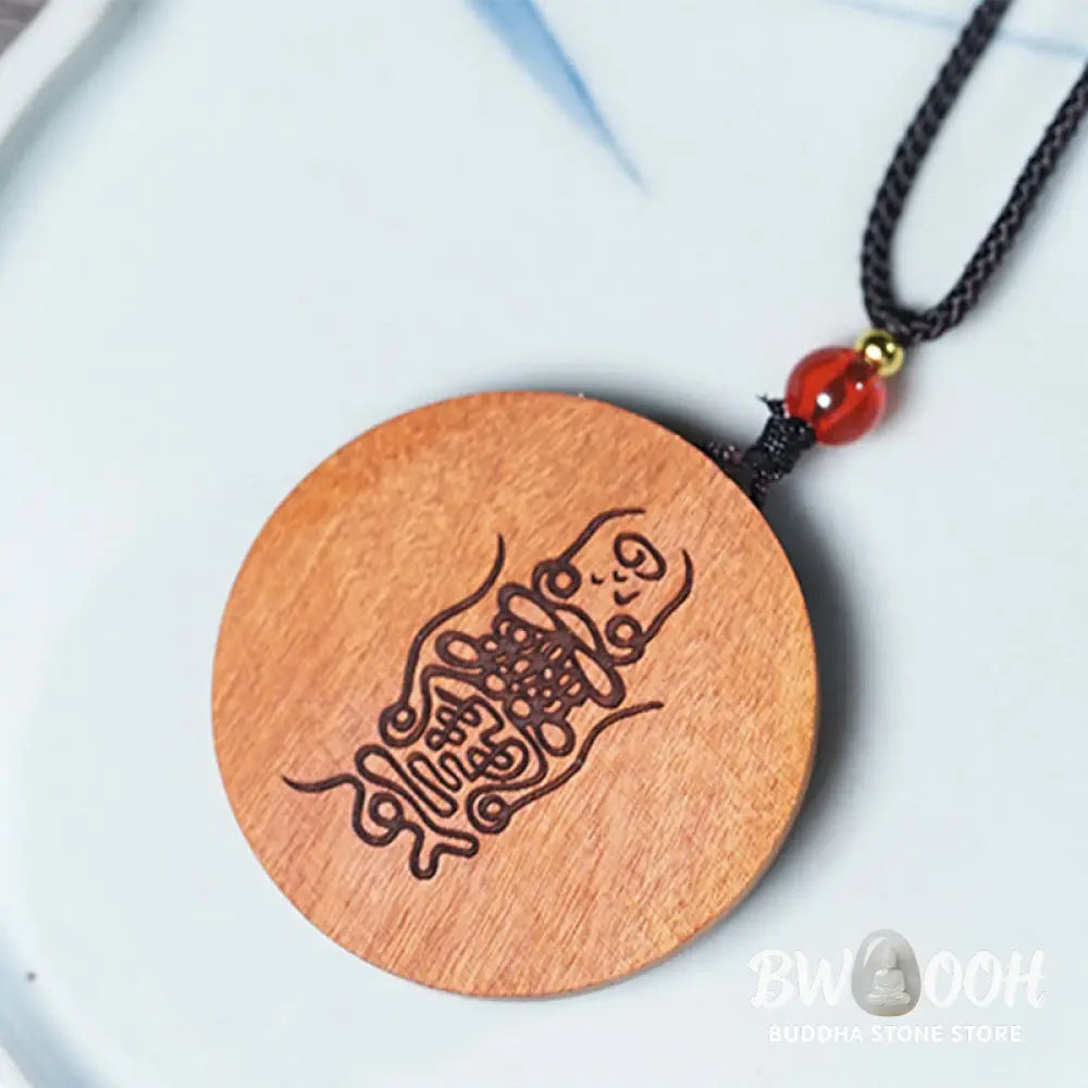 Buddha Stones Lightning Struck Jujube Wood Yin Yang Bagua Luck Necklace Pendant - BWOOOH - Lightning Struck Jujube Wood