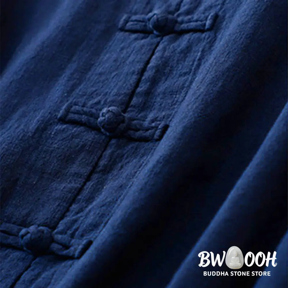 Buddha Stones Literary Artistic Chinese Knot Button Casual Clothing - Women&