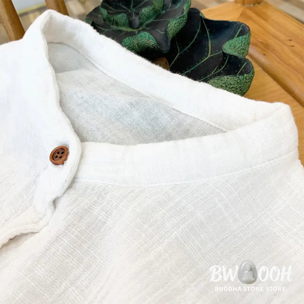 Buddha Stones Literary Artistic Double-Layered Sand Wash Cotton Linen Clothing - Women’s Shirts