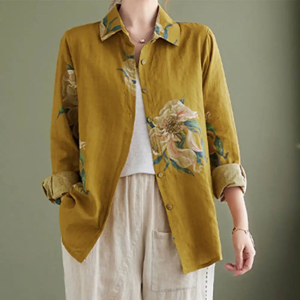 BWOOOH Literary Artistic Flower Print Cotton Clothing