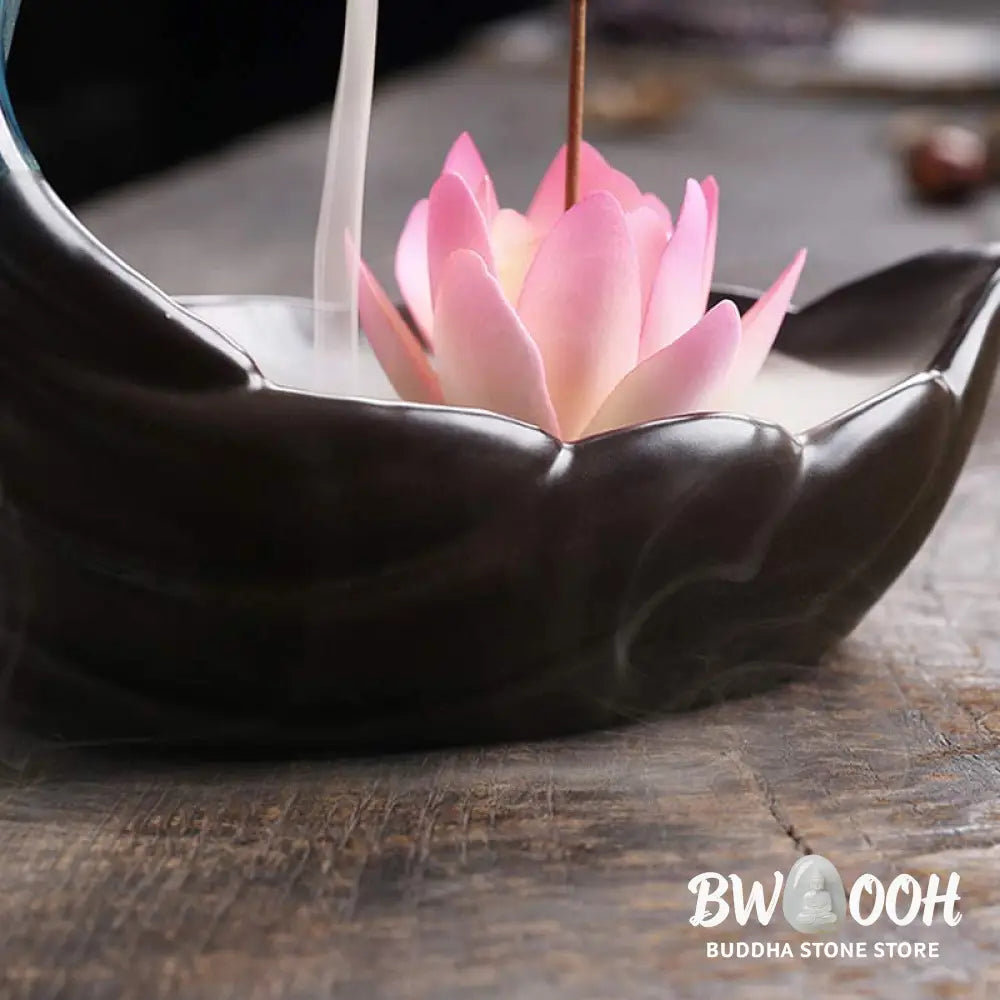 BWOOOH Little Deer Ceramic Lotus Meditation Incense Burner Decoration - Decorations Incense Burner