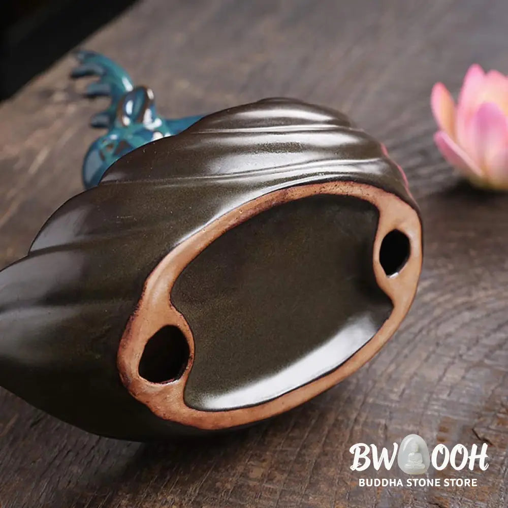 BWOOOH Little Deer Ceramic Lotus Meditation Incense Burner Decoration - Decorations Incense Burner