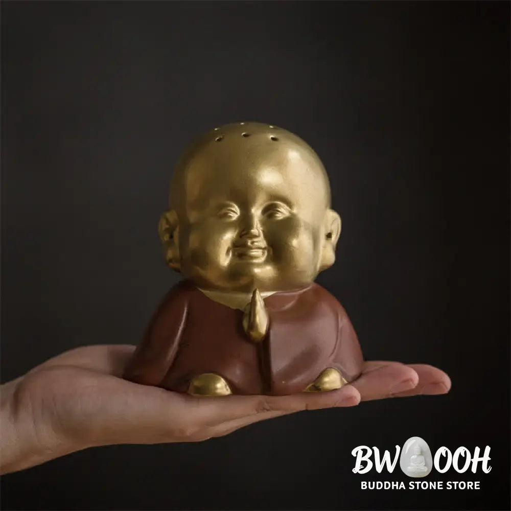 BWOOOH Little Buddha Laughing Buddha Ceramic Healing Incense Burner - Little Buddha - Incense Burner