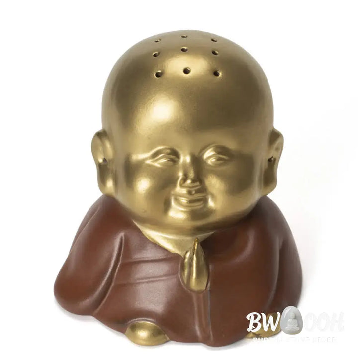 BWOOOH Little Buddha Laughing Buddha Ceramic Healing Incense Burner - Little Buddha - Incense Burner