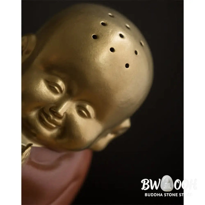 BWOOOH Little Buddha Laughing Buddha Ceramic Healing Incense Burner - Little Buddha - Incense Burner