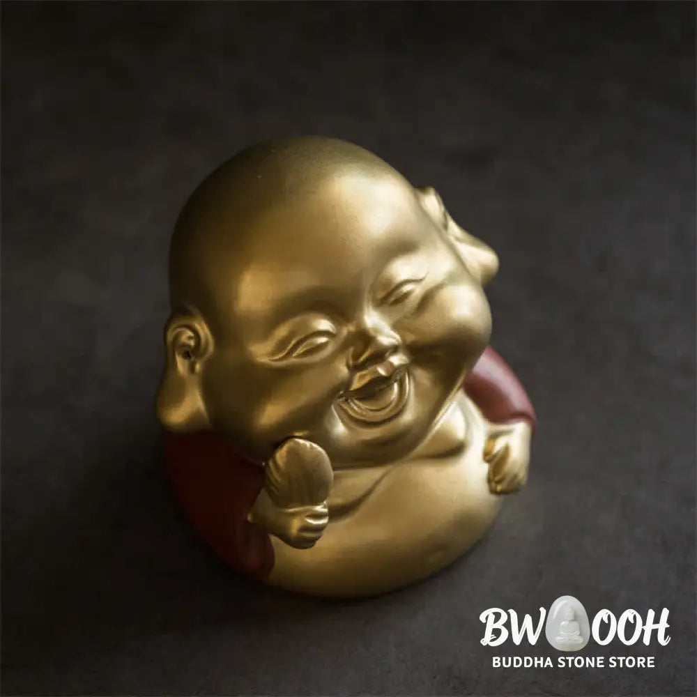 BWOOOH Little Buddha Laughing Buddha Ceramic Healing Incense Burner - Little Buddha - Incense Burner