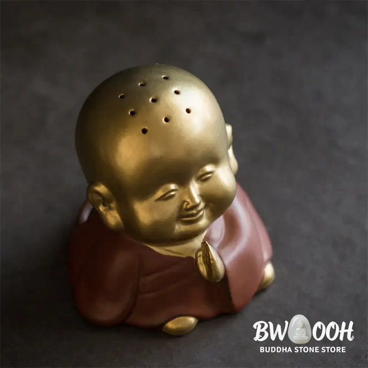 BWOOOH Little Buddha Laughing Buddha Ceramic Healing Incense Burner - Little Buddha - Incense Burner