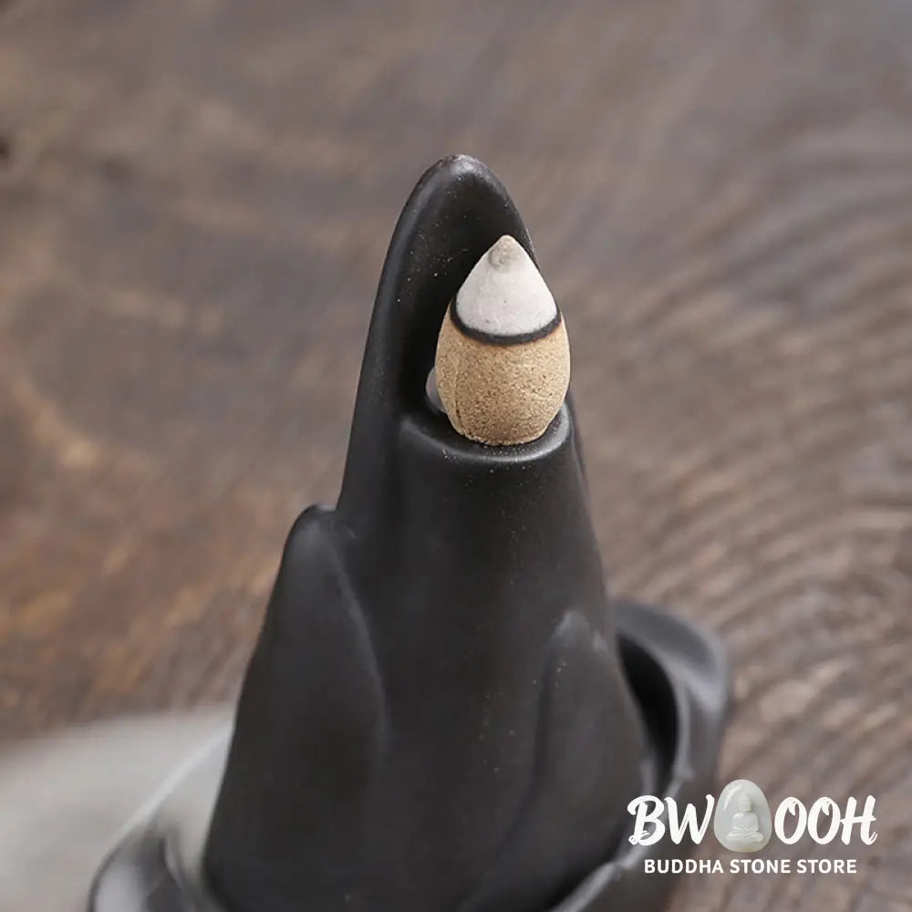 BWOOOH ceramic backflow incense burner - Little Monk Mountains Flowing Water