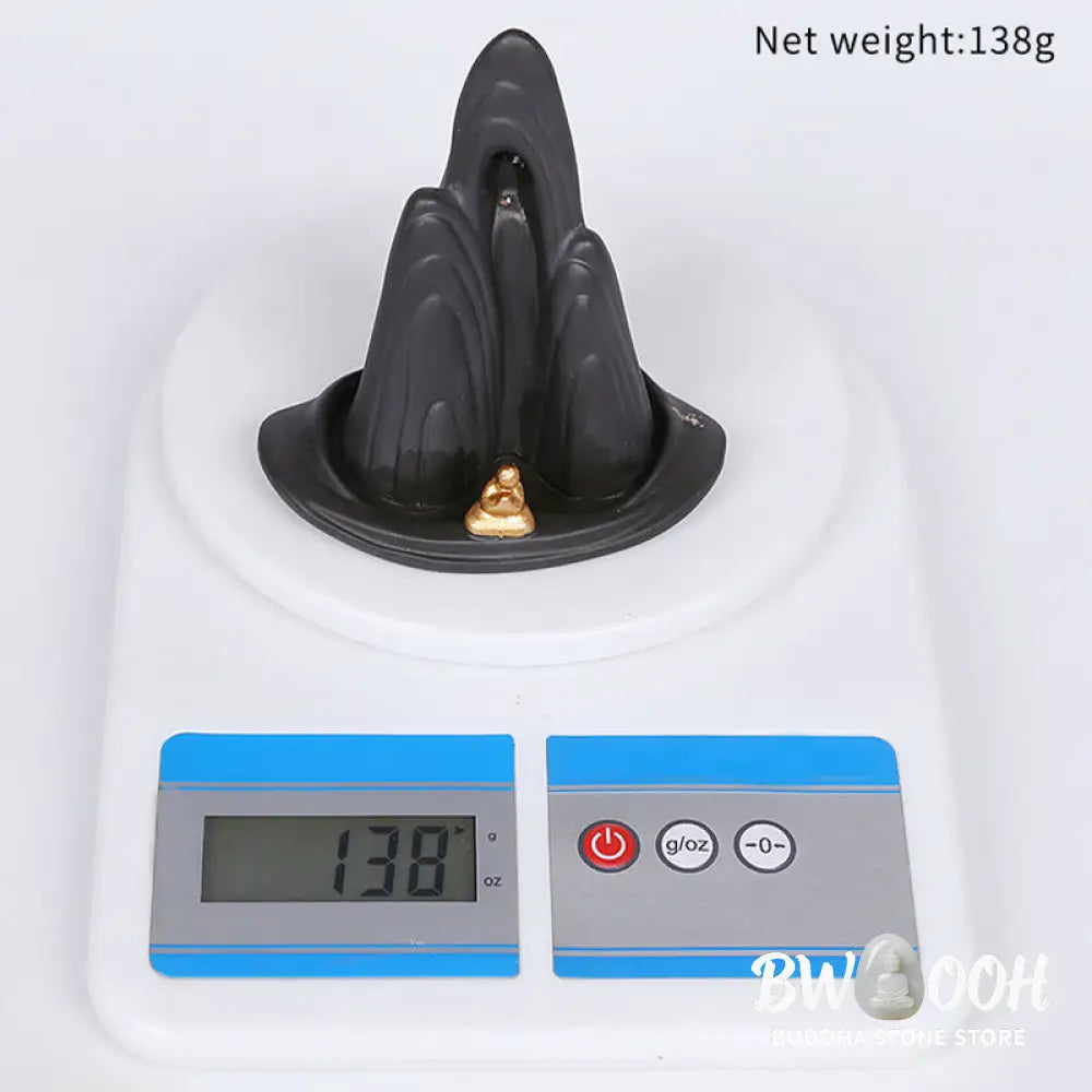 BWOOOH ceramic backflow incense burner - Little Monk Mountains Flowing Water