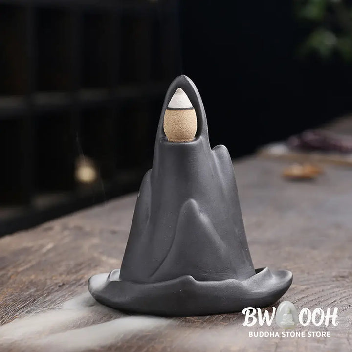 BWOOOH ceramic backflow incense burner - Little Monk Mountains Flowing Water
