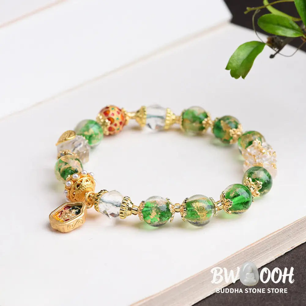 Buddha Stones Liuli Glass 925 Sterling Silver Copper Keep Away Evil Spirits Bracelet - Liuli Glass 925 Sterling