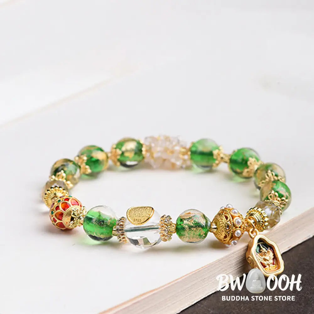 Buddha Stones Liuli Glass 925 Sterling Silver Copper Keep Away Evil Spirits Bracelet - Liuli Glass 925 Sterling