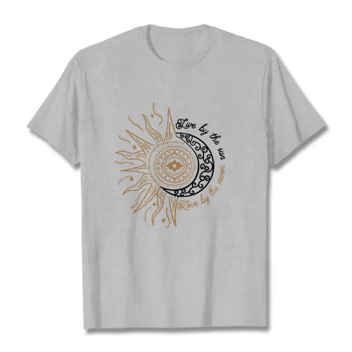 Buddha Stones Live By The Sun Love By The Moon Tee T-shirt - LightGrey / S - T-Shirts