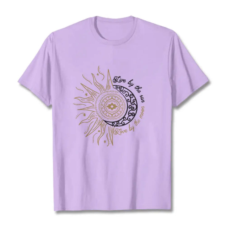 Buddha Stones Live By The Sun Love By The Moon Tee T-shirt - Plum / S - T-Shirts
