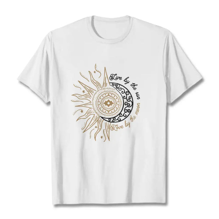 Buddha Stones Live By The Sun Love By The Moon Tee T-shirt - White / S - T-Shirts