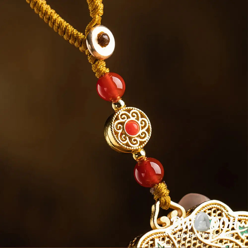 Buddha Stones Lock of Good Wishes Fu Character Luck Blessing Key Chain - Lock of Good Wishes - Key Chain
