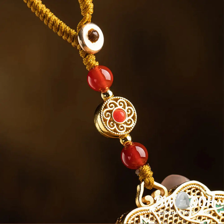 Buddha Stones Lock of Good Wishes Fu Character Luck Blessing Key Chain - Lock of Good Wishes - Key Chain