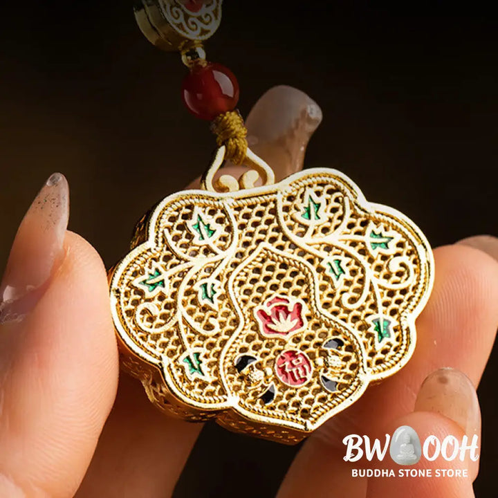 Buddha Stones Lock of Good Wishes Fu Character Luck Blessing Key Chain - Lock of Good Wishes - Key Chain