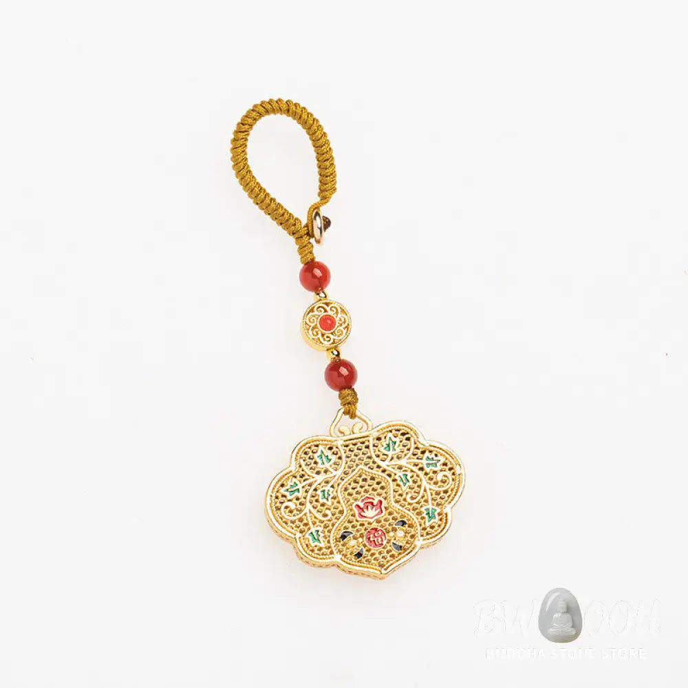 Buddha Stones Lock of Good Wishes Fu Character Luck Blessing Key Chain - Lock of Good Wishes - Key Chain