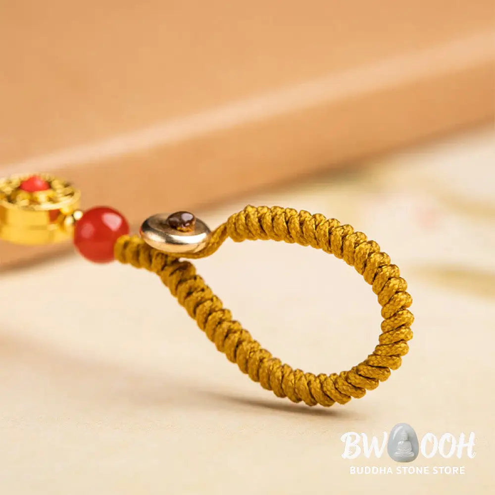 Buddha Stones Lock of Good Wishes Fu Character Luck Blessing Key Chain - Lock of Good Wishes - Key Chain