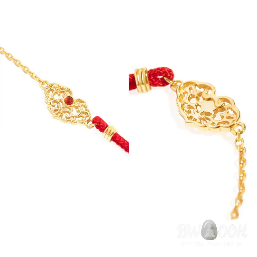 Buddha Stones Lock of Good Wishes Luck Strength Chain Bracelet - BWOOOH - 14-19cm - Bracelet