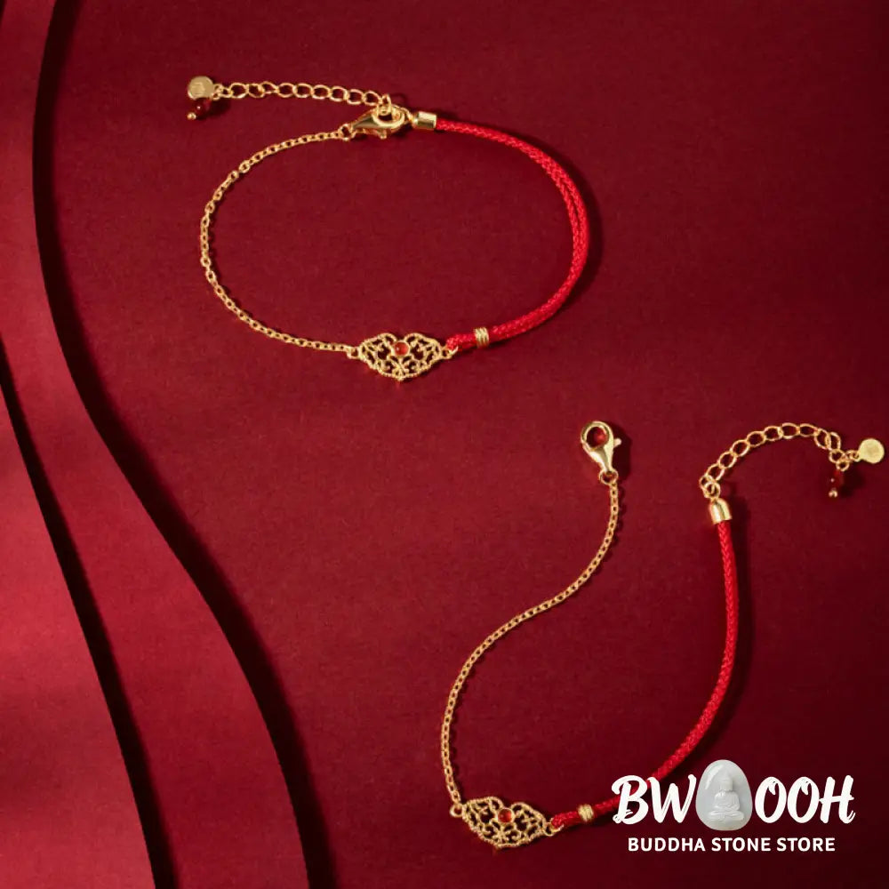 Buddha Stones Lock of Good Wishes Luck Strength Chain Bracelet - BWOOOH - 14-19cm - Bracelet