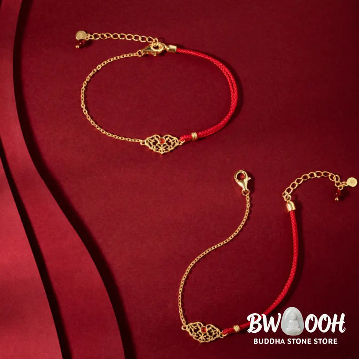 Buddha Stones Lock of Good Wishes Luck Strength Chain Bracelet - BWOOOH - 14-19cm - Bracelet
