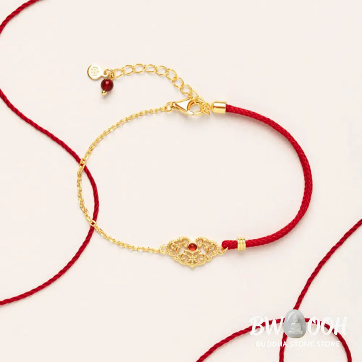 Buddha Stones Lock of Good Wishes Luck Strength Chain Bracelet - BWOOOH - 14-19cm - Bracelet