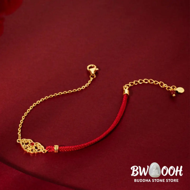 Buddha Stones Lock of Good Wishes Luck Strength Chain Bracelet - BWOOOH - 14-19cm - Bracelet