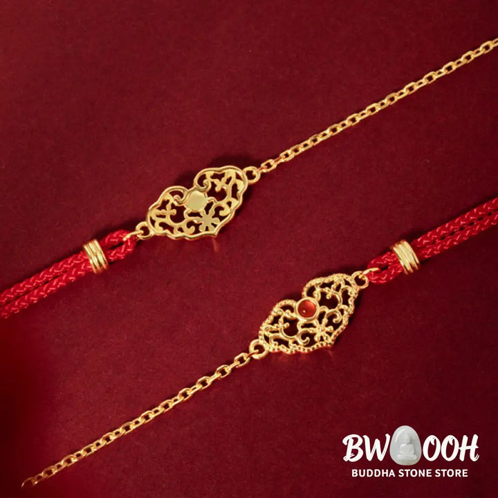Buddha Stones Lock of Good Wishes Luck Strength Chain Bracelet - BWOOOH - 14-19cm - Bracelet