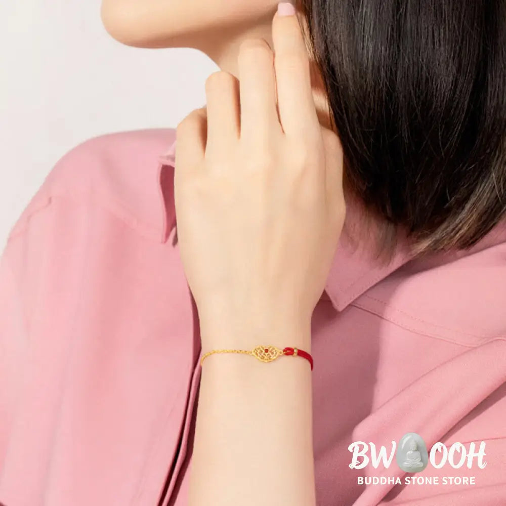 Buddha Stones Lock of Good Wishes Luck Strength Chain Bracelet - BWOOOH - 14-19cm - Bracelet