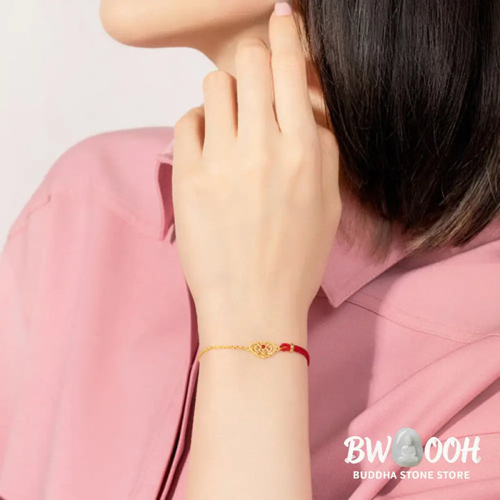 Buddha Stones Lock of Good Wishes Luck Strength Chain Bracelet - BWOOOH - 14-19cm - Bracelet