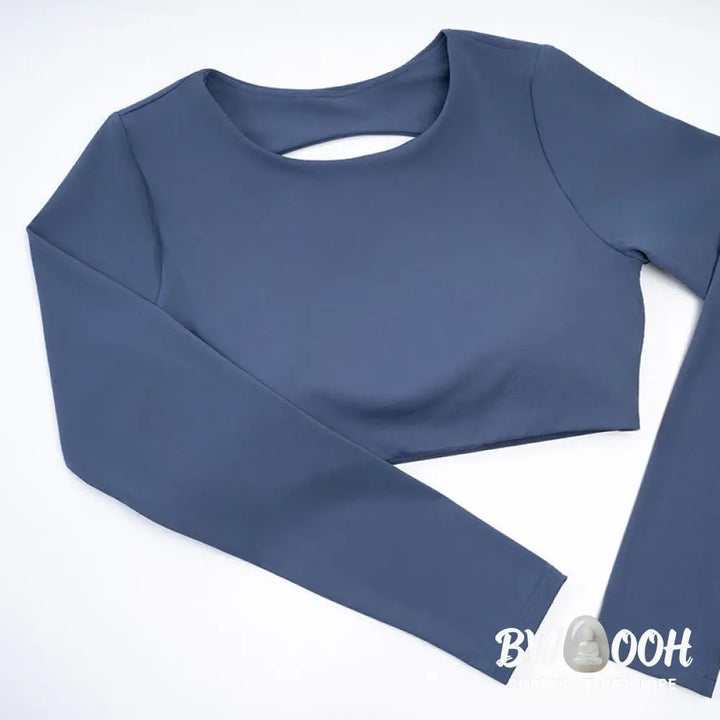 Buddha Stones Long Sleeve Backless Bra Sports Fitness Yoga Women&