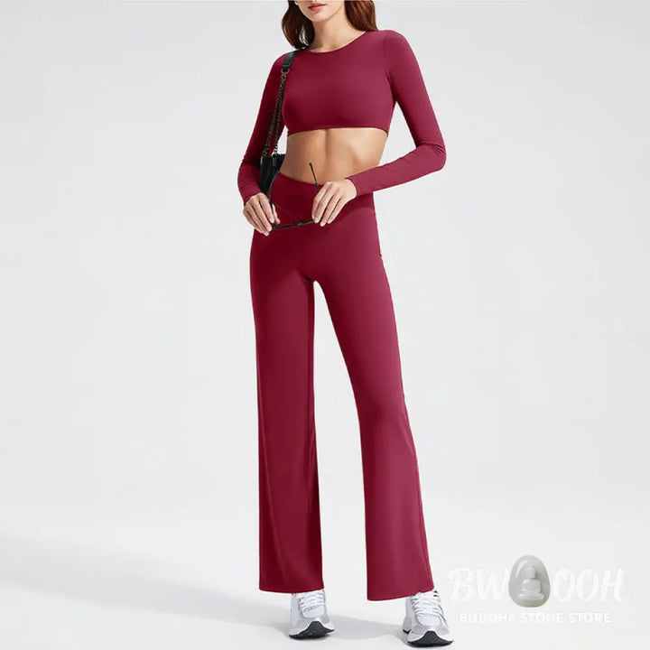 Buddha Stones Long Sleeve Backless Bra Sports Fitness Yoga Women&