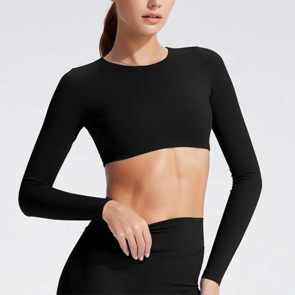 Buddha Stones Long Sleeve Backless Bra Sports Fitness Yoga Women&