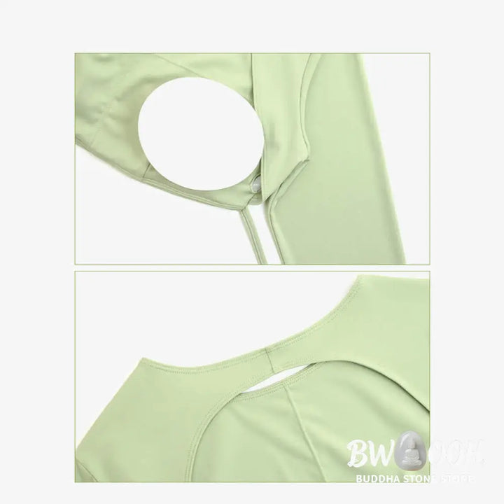 BWOOOH lotus print yoga pants - Long Sleeve Backless Strap Top Bra Flare
