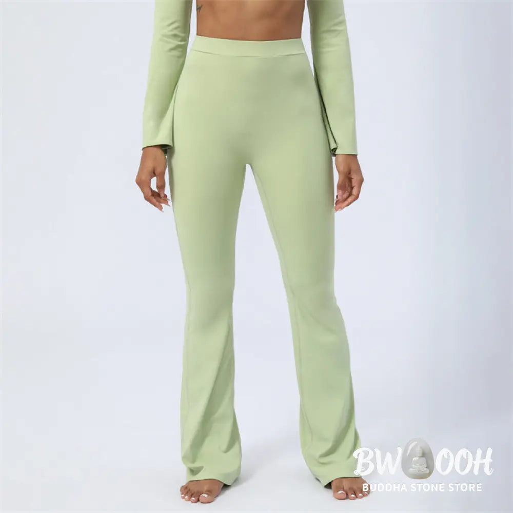 BWOOOH lotus print yoga pants - Long Sleeve Backless Strap Top Bra Flare