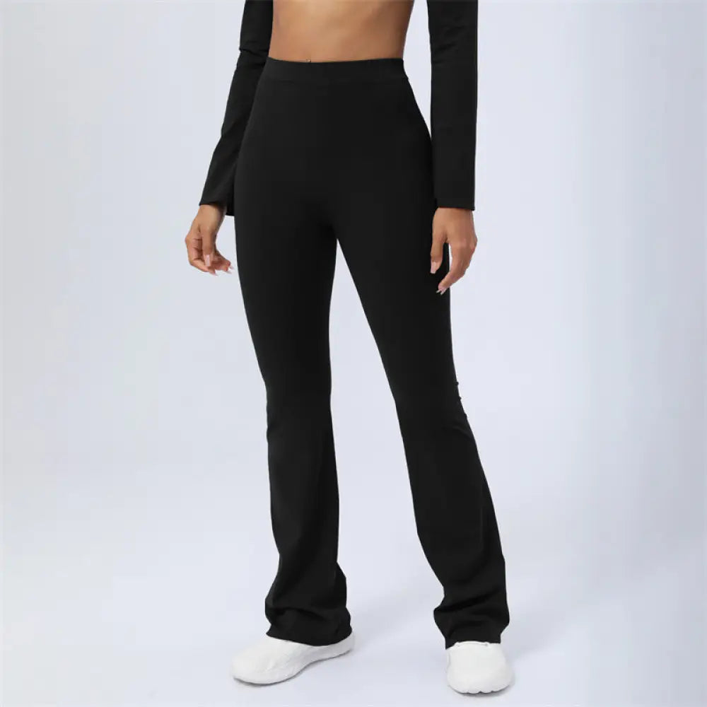 BWOOOH lotus print yoga pants - Long Sleeve Backless Strap Top Bra Flare