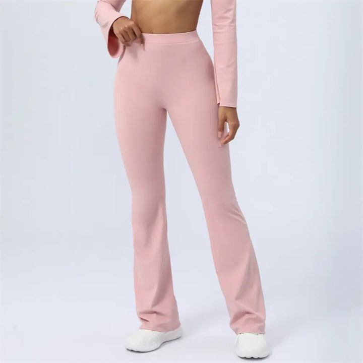 BWOOOH lotus print yoga pants - Long Sleeve Backless Strap Top Bra Flare