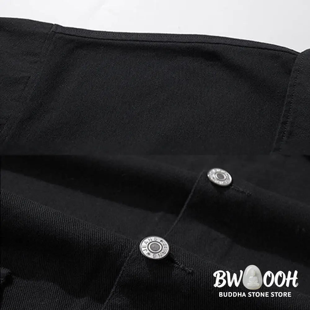 Buddha Stones Long Sleeve Button Stand Collar Design Men’s Cotton Jacket Shirt With Pockets - Men’s Jacket