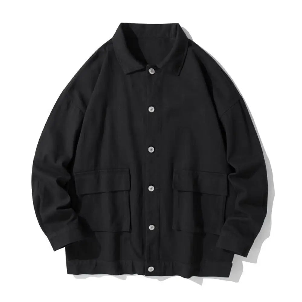 BWOOOH Long Sleeve Button Stand Collar Design Men&